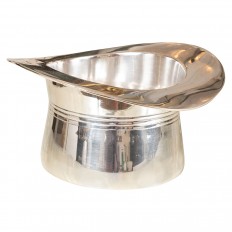 Silverplated top hat bowl or objet